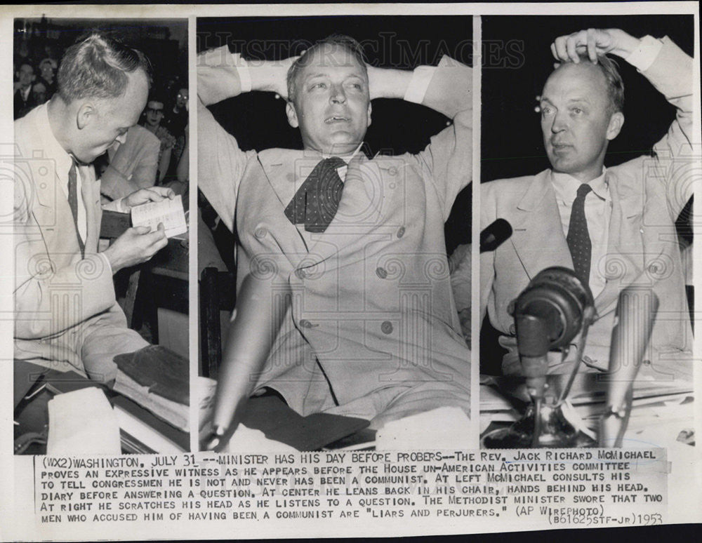 1953 Press Photo Reverend Jack Richard McMichael - Historic Images