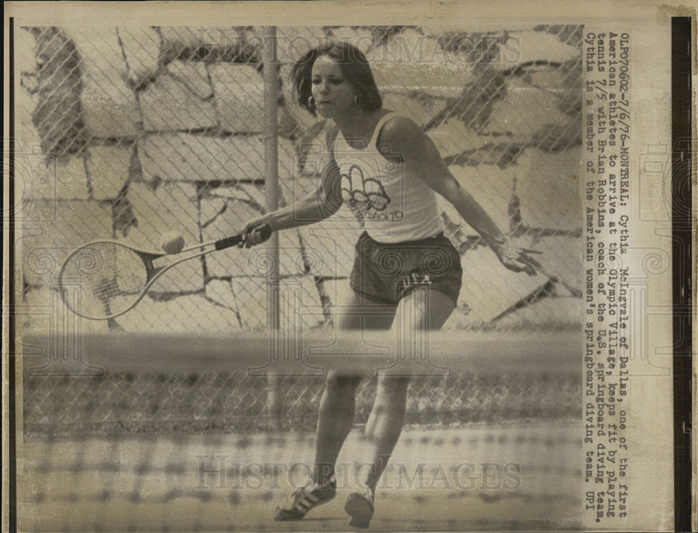 1976 Press Photo Cynthia McIngvale American Athelte Olympics Springboard Diving - Historic Images