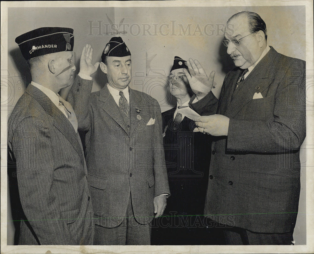 1950 Press Photo Percy F. Hanes Governor Adlai E. Stevenson William R. Charles - Historic Images