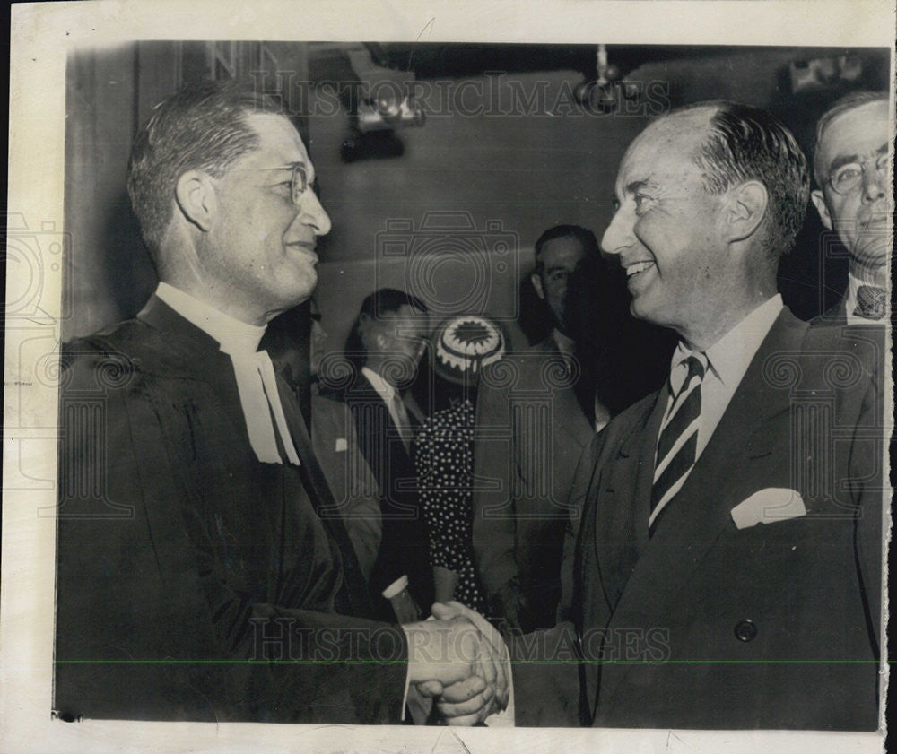 1952 Press Photo Governor Stevenson of Illinois with Dr Anderson Pastor - Historic Images