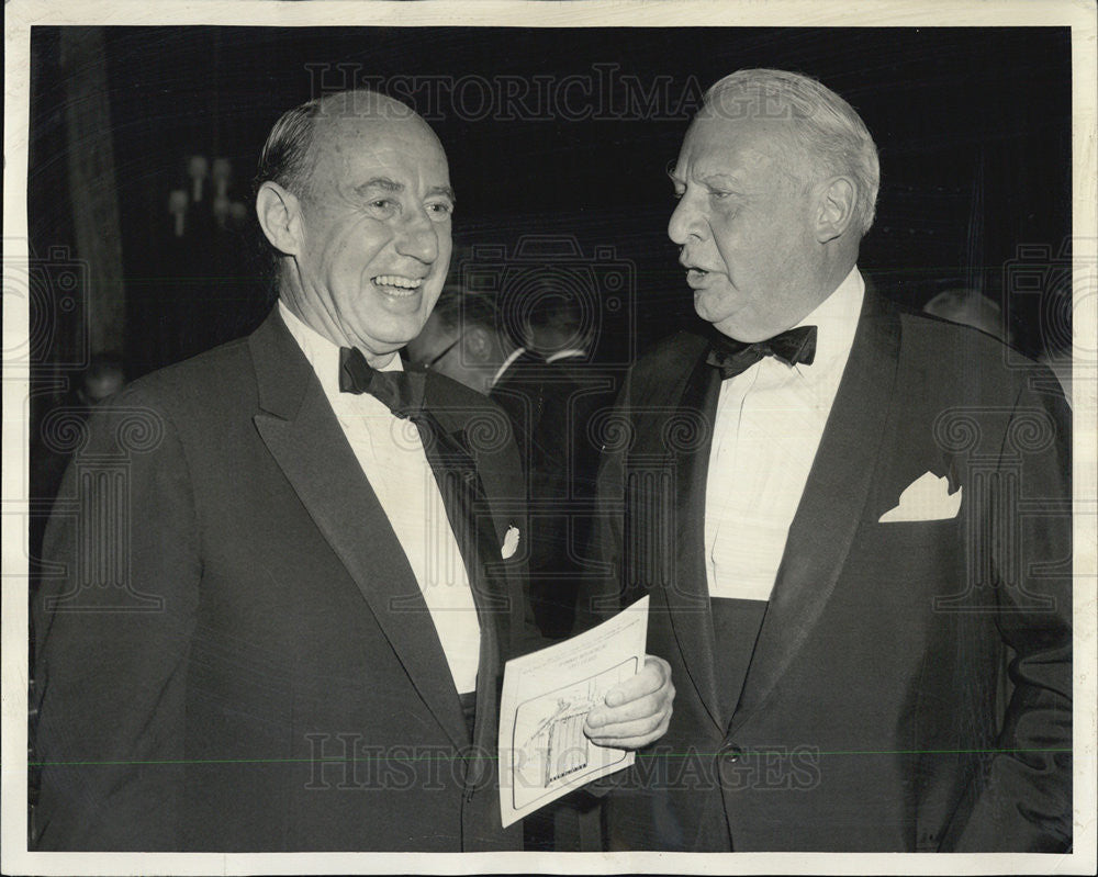 1965 Press Photo of Adlai Stevenson &amp; James F. Oates Jr at Equitable Life party - Historic Images