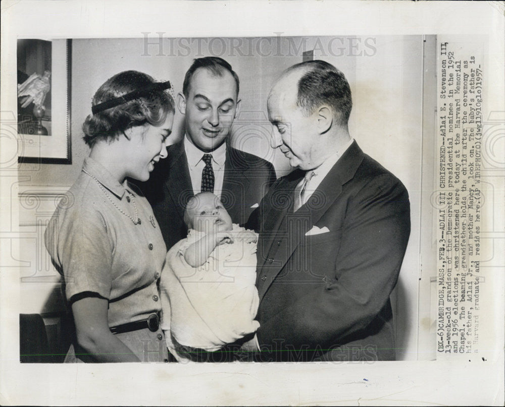 1957 Press Photo Adlai Stevenson III Nancy Harvard - Historic Images