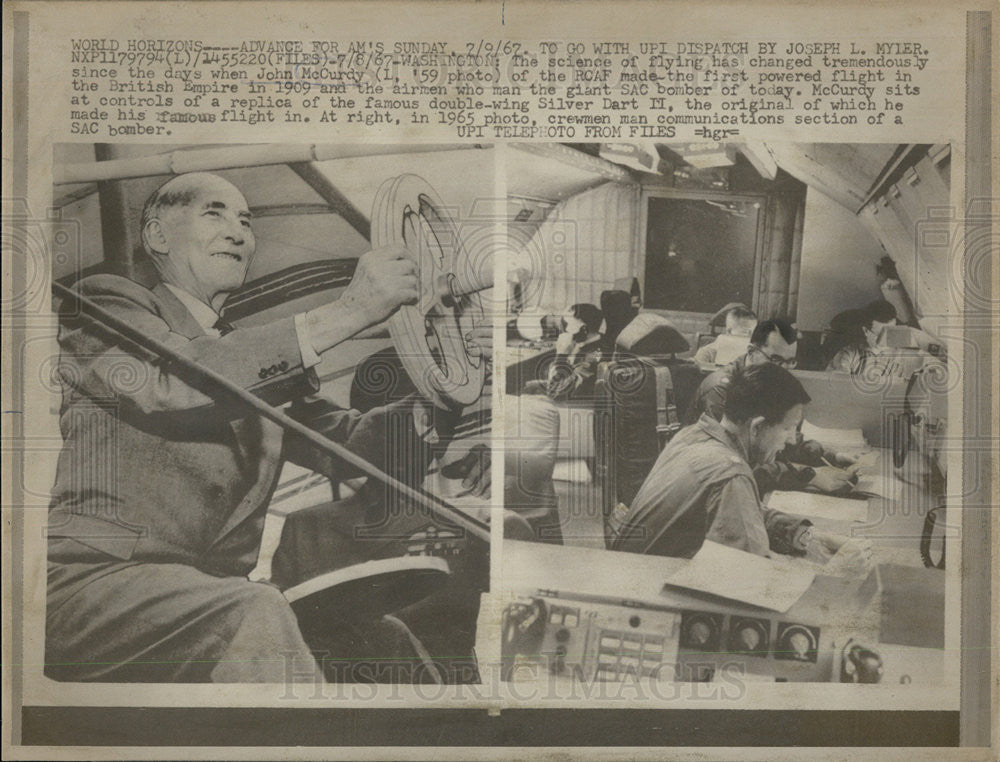 1967 Press Photo John McCurdy Involved with 1st Flight in 1909 - Historic Images