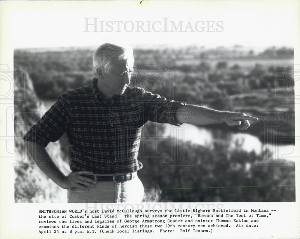 1985 Press Photo David McCollough In Heroes Of The Test And Time-Custard&#39;s Last - Historic Images