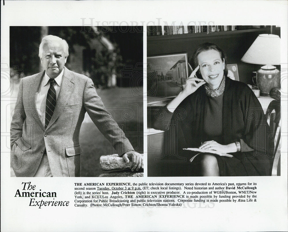Press Photo The American Experience With Judy Chrichton And David McCullough-CPY - Historic Images