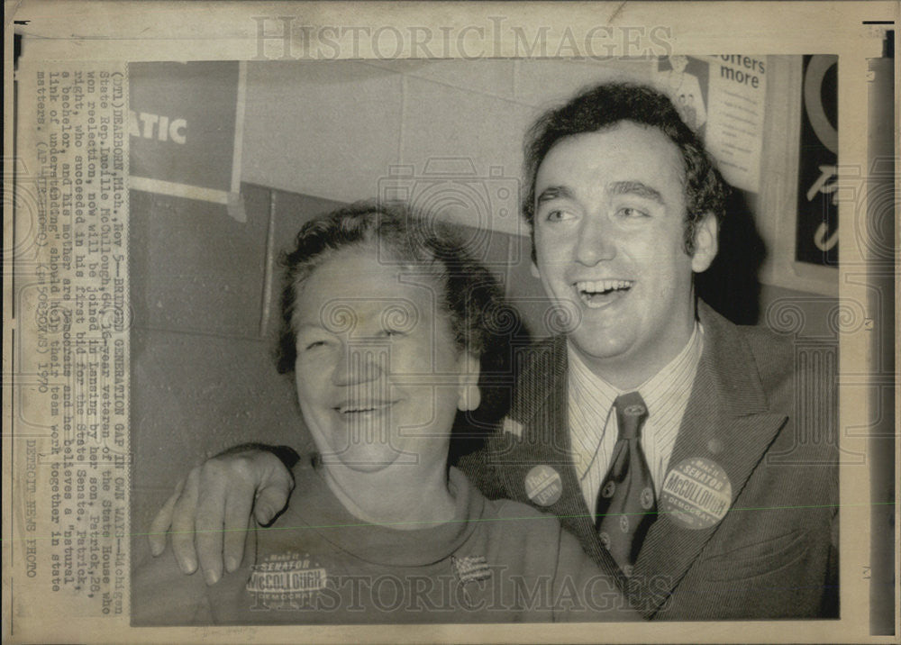 1970 Press Photo MI State Rep. Lucille McCullough and her son Patrick - Historic Images