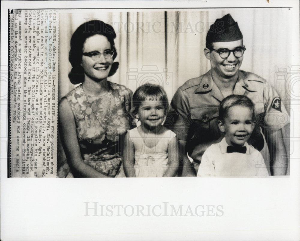 1967 Press Photo Verle D. McCullough &amp; Family Before Mrs. McCullough is Murdered - Historic Images