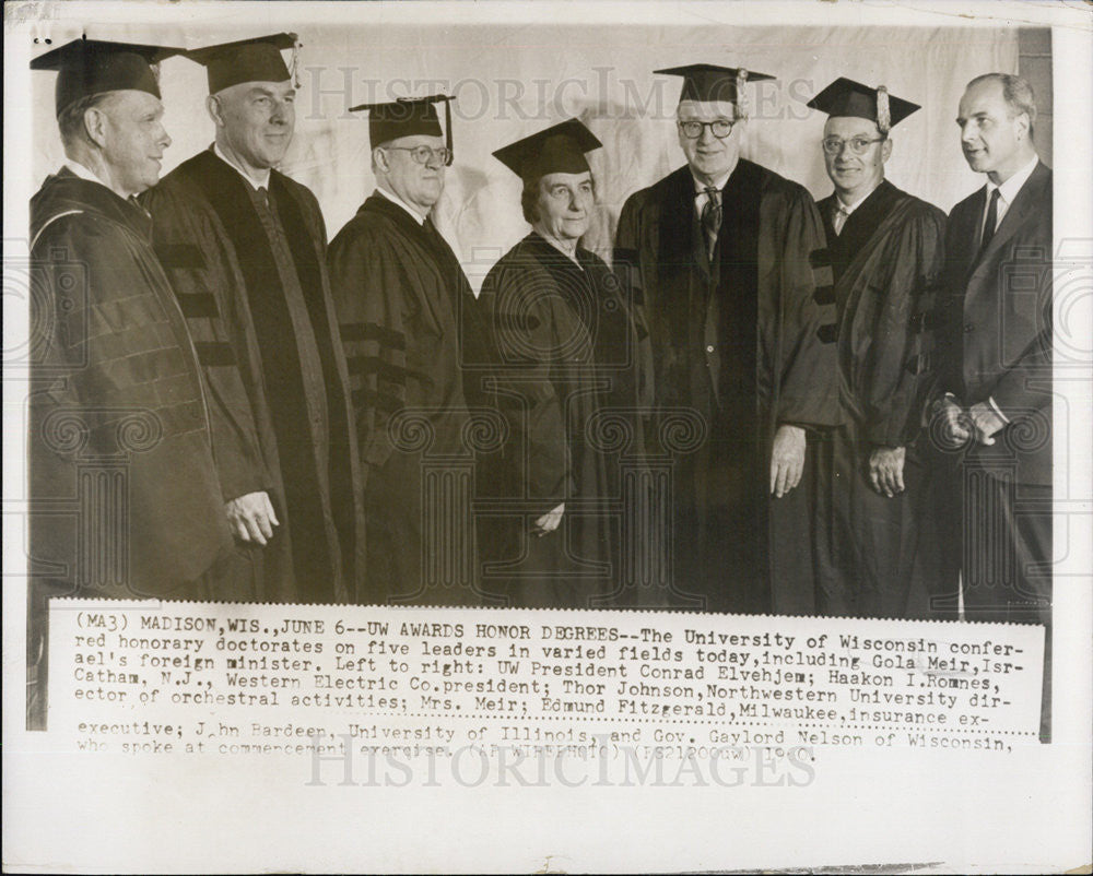 1960 Press Photo University of Wisconsin Conferred Honorary Doctorates - Historic Images