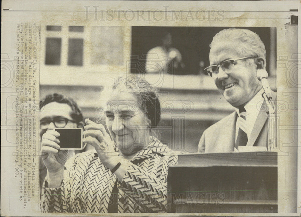 1969 Press Photo Israeli Prime Minister, Golda Meir - Historic Images