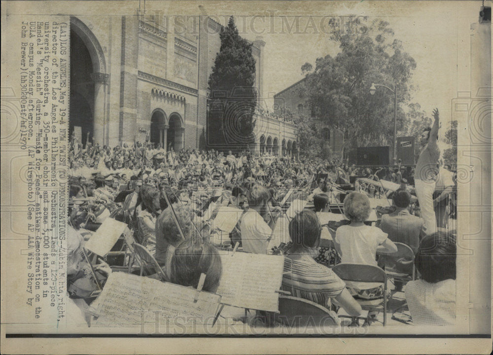 1970 Press Photo Zubin Mehta Dir Los Angeles Philharmonic Orchestra Handel&#39;s - Historic Images