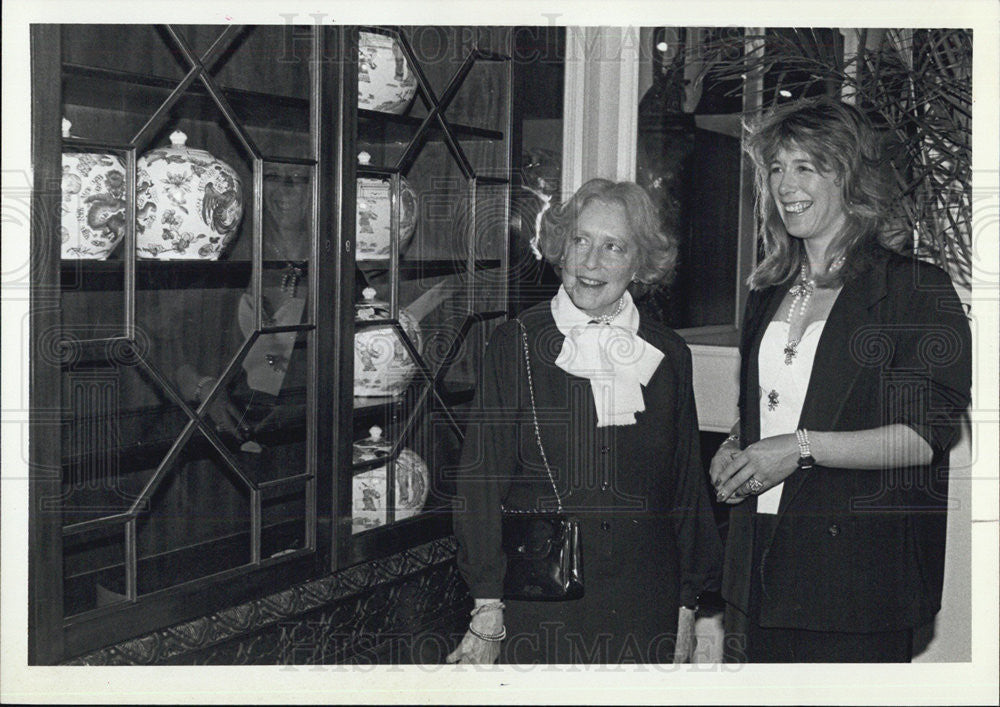 1982 Press Photo Mrs. Gardner Stern/Lady Astor/Marshall Field&#39;s/British Ceramics - Historic Images