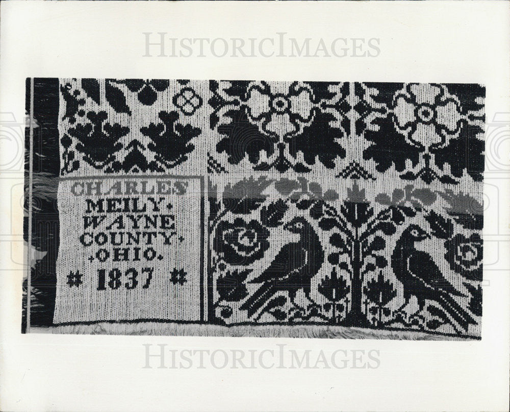 1973 Press Photo An 1837 Coverlet by Artist Charles Meily - Historic Images