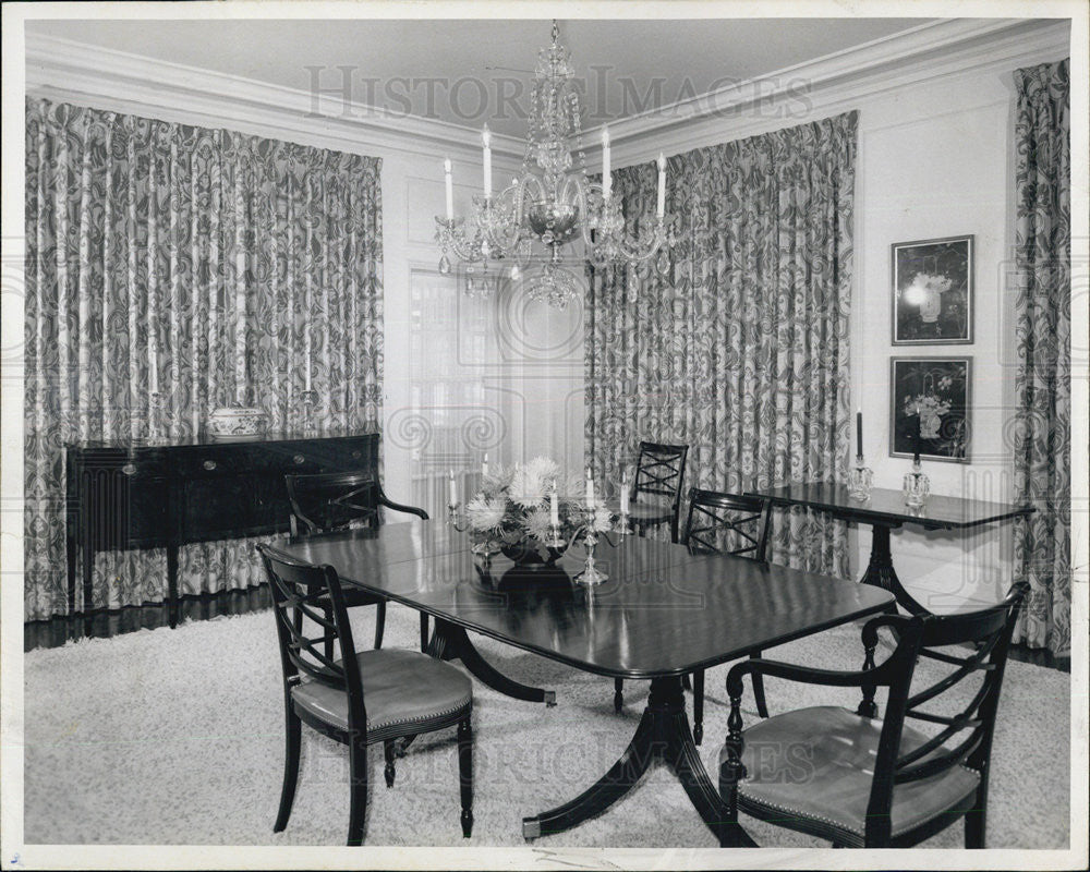 1964 Press Photo Mr and Mrs Henry W Meers dining room design - Historic Images