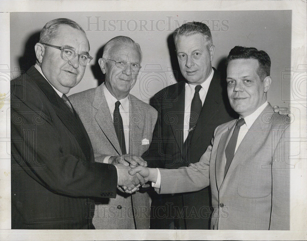 1956 Press Photo A.J. Janata, H.B. Megran, C.W.Weldon, H.O.Farber - Historic Images