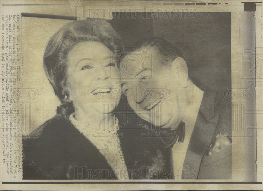 1969 Press Photo Ethel Merman/Singer/Actress/Guy Lombardo/Bandleader/Violinist - Historic Images