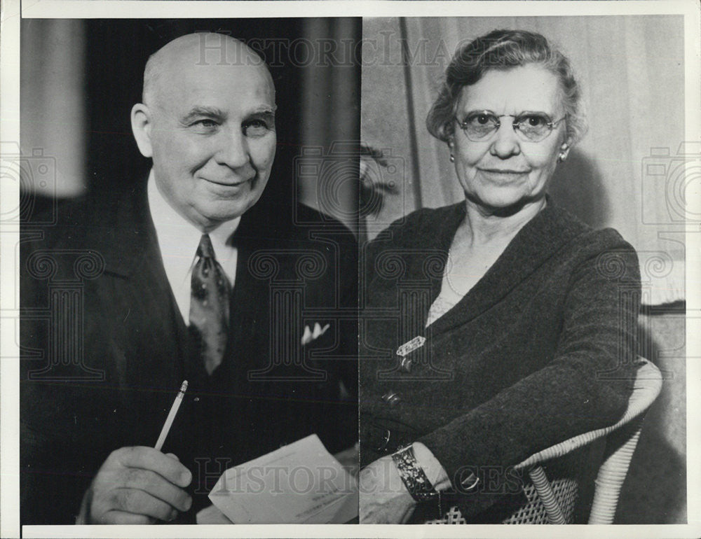 1936 Press Photo Frank F. Merriam and Mrs. Jessie Stewart Lipsey at Long beach - Historic Images