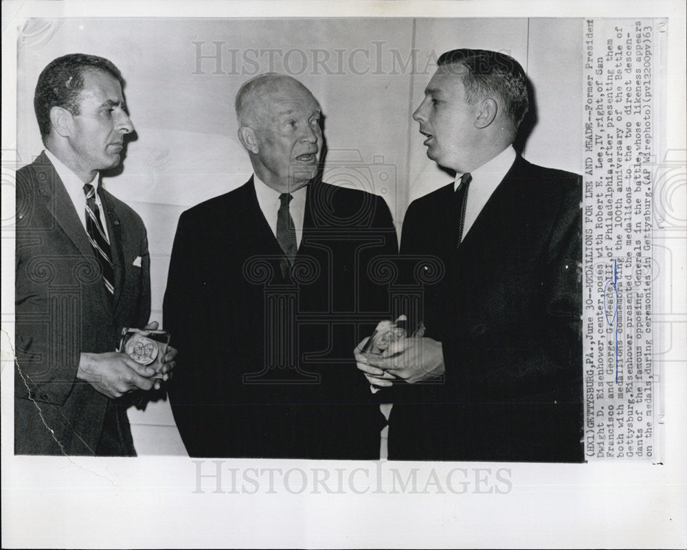 1963 Press Photo Dwight Eisenhower Robert e Lee IVGeorge Meade III - Historic Images