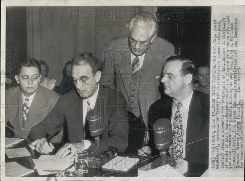 1946 Press Photo Se. James Mead, Sen Hugh B Mitchell, Sen Homer Fersuson - Historic Images