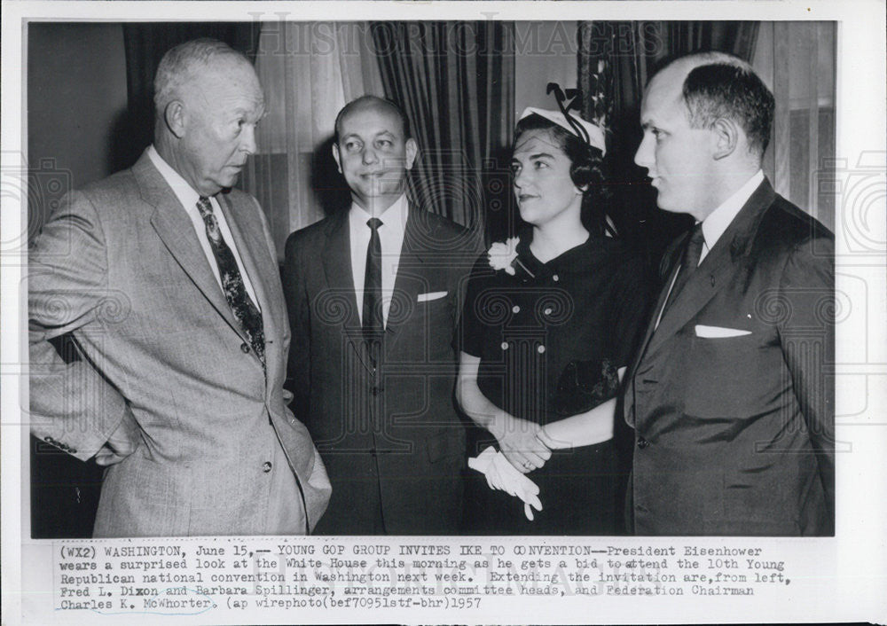 1951 Press Photo Young GOP Group Invites Pres Eisenhower to Convention - Historic Images