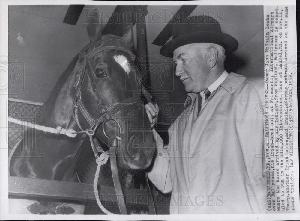 1958 Press Photo John McShain Ballymoss - Historic Images