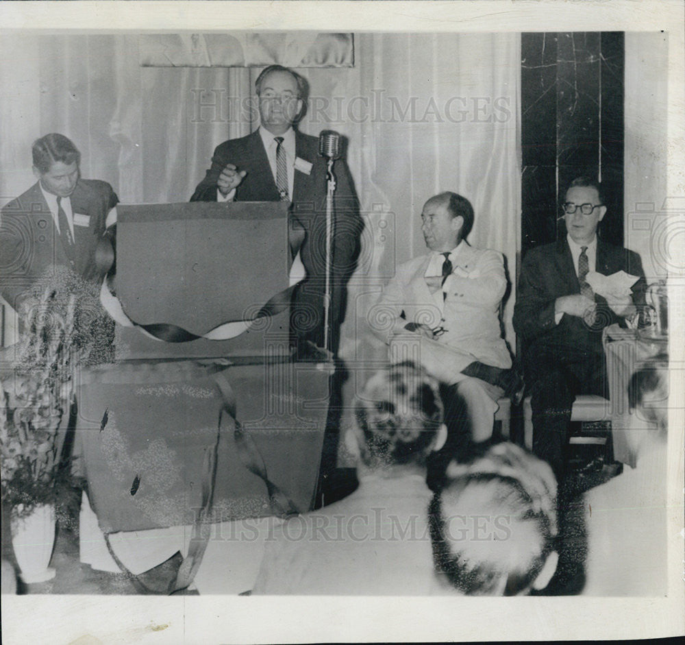 1956 Press Photo of Hubert Humphrey with Adlai Stevenson &amp; Estes Kefauver - Historic Images