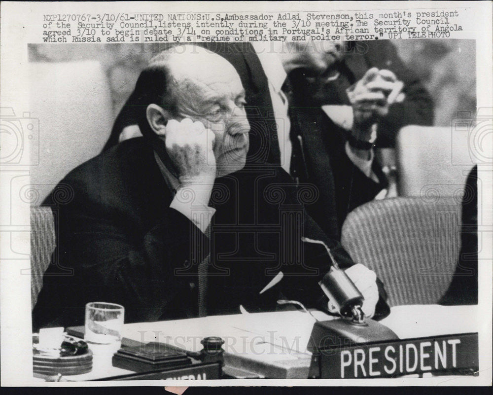 1951 Press Photo US Ambassador Adlai Stevenson/Security Council - Historic Images