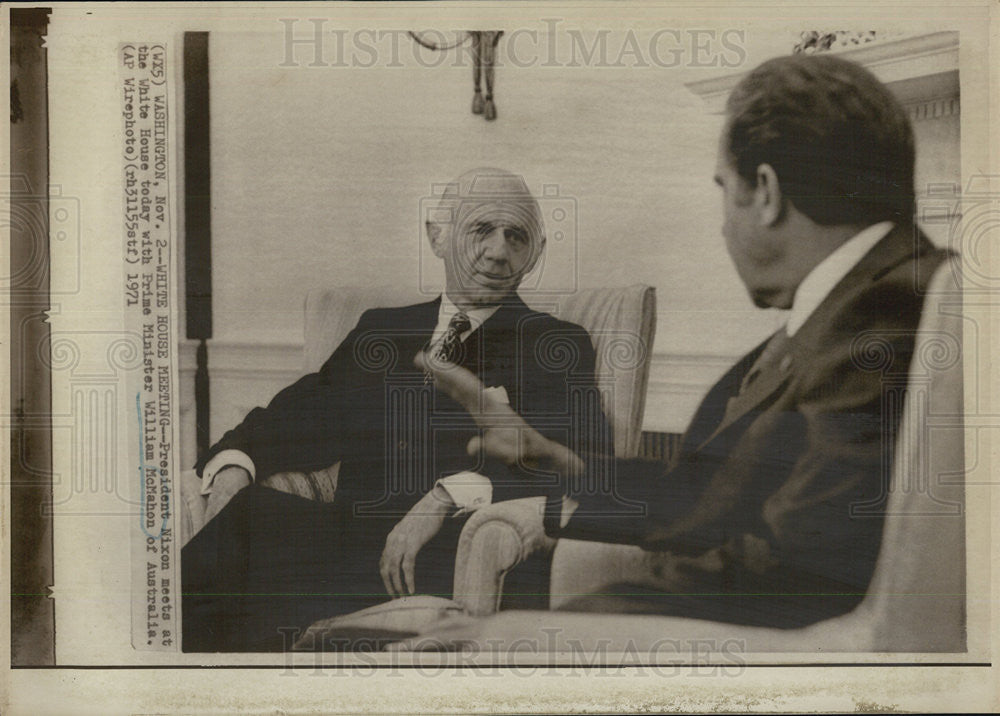 1971 Press Photo President Nixon with Australian Prime Minister William McMahon - Historic Images