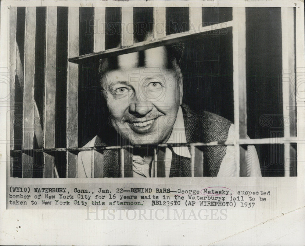 1957 Press Photo George Metyesky Bomber Suspect - Historic Images