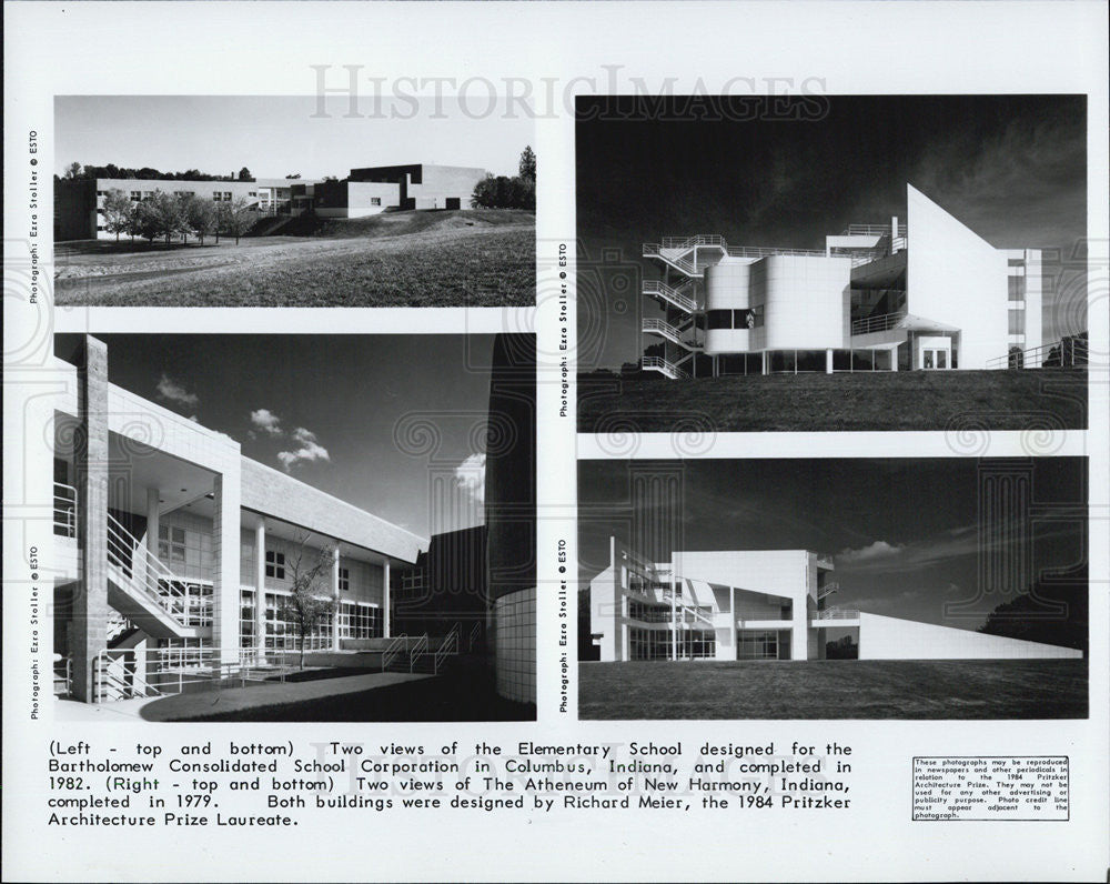 1984 Press Photo Architect Meier&#39;s School and Antheneum - Historic Images