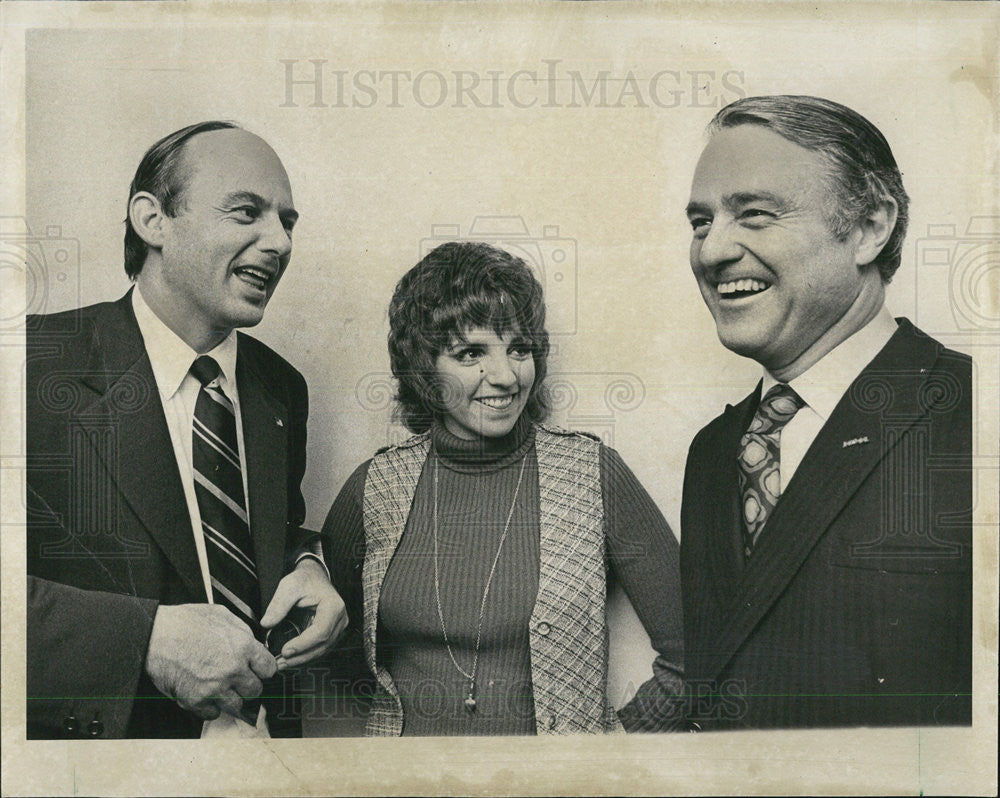 1970 Press Photo Adlai Stevenson with singer Liza Minnelli and Sargent Shriver - Historic Images