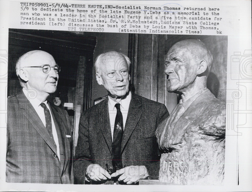 1964 Press Photo Socialist Norman Thomas dedicating a home as a memorial - Historic Images