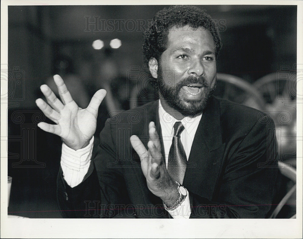 1988 Press Photo Actor Philip Michael Thomas Interview Miami Vice Show Actor - Historic Images