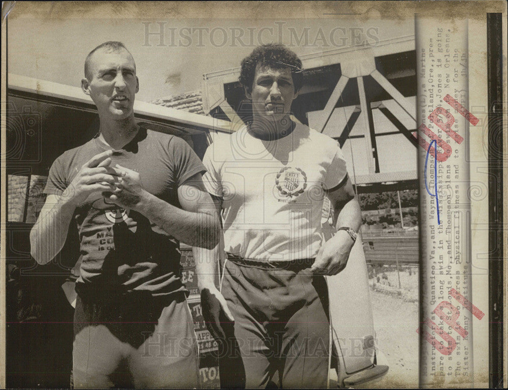 Press Photo Thompson Swims Mississippi River - Historic Images