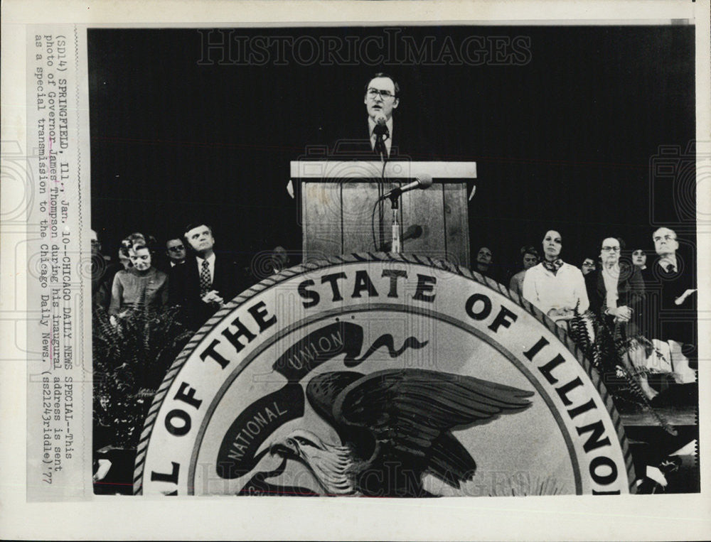 1977 Press Photo Thompson Inaugural Address - Historic Images