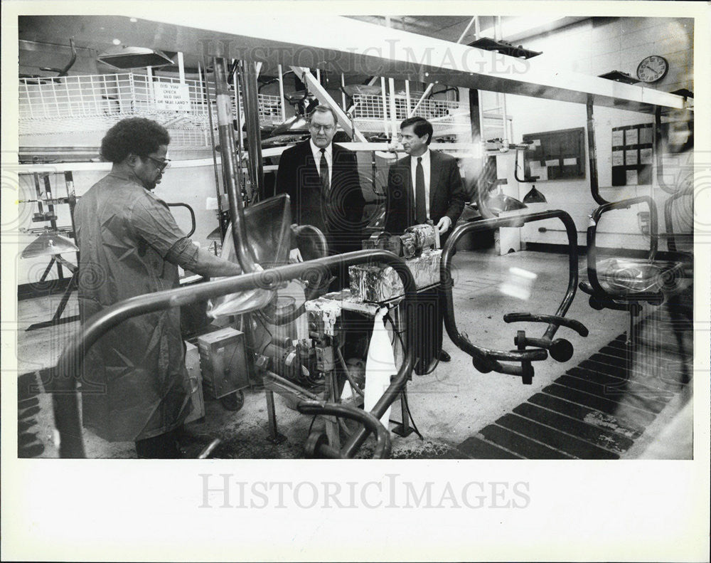 1987 Press Photo Gov. James Thompson, Jerry Pearlman - Historic Images