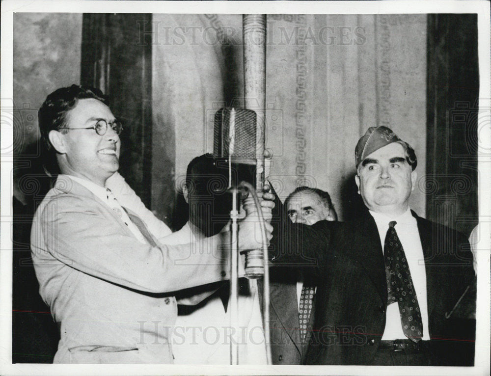 1937 Press Photo John Humer Martin, Pres. U.A.W. with John L. Lewis C.I.O Chief - Historic Images