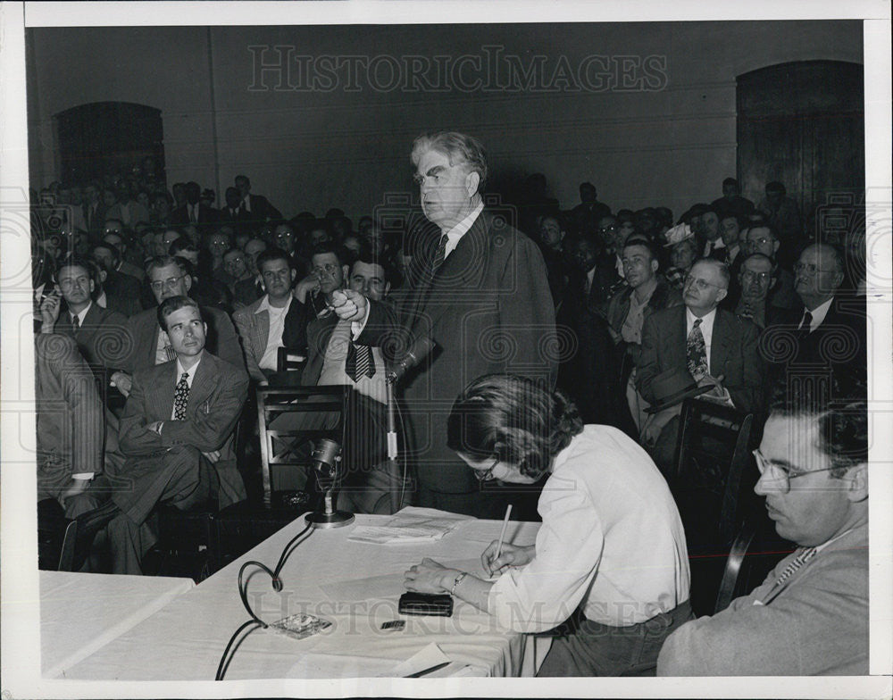 1947 Press Photo John L. Lewis, United Miner Workers Leader addresses producers - Historic Images