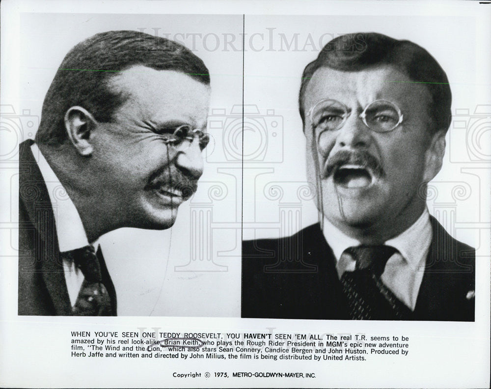 1975 Press Photo Brian Keith portray as President Roosevelt. - Historic Images