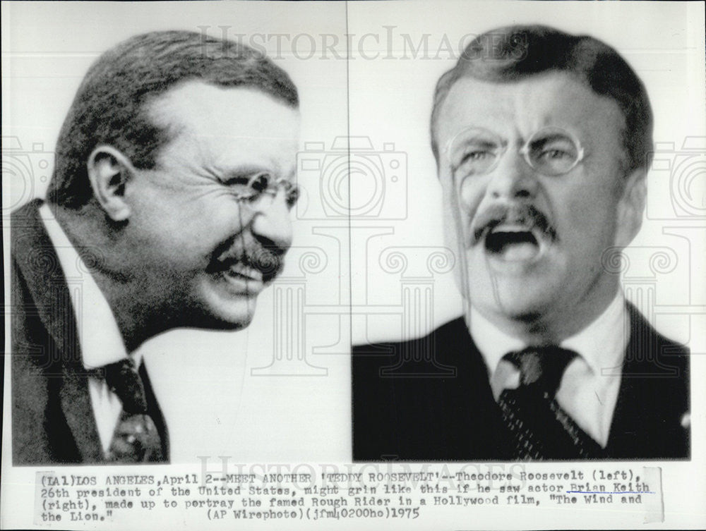 1975 Press Photo Actor Brian Keith portray as President Roosevelt. - Historic Images