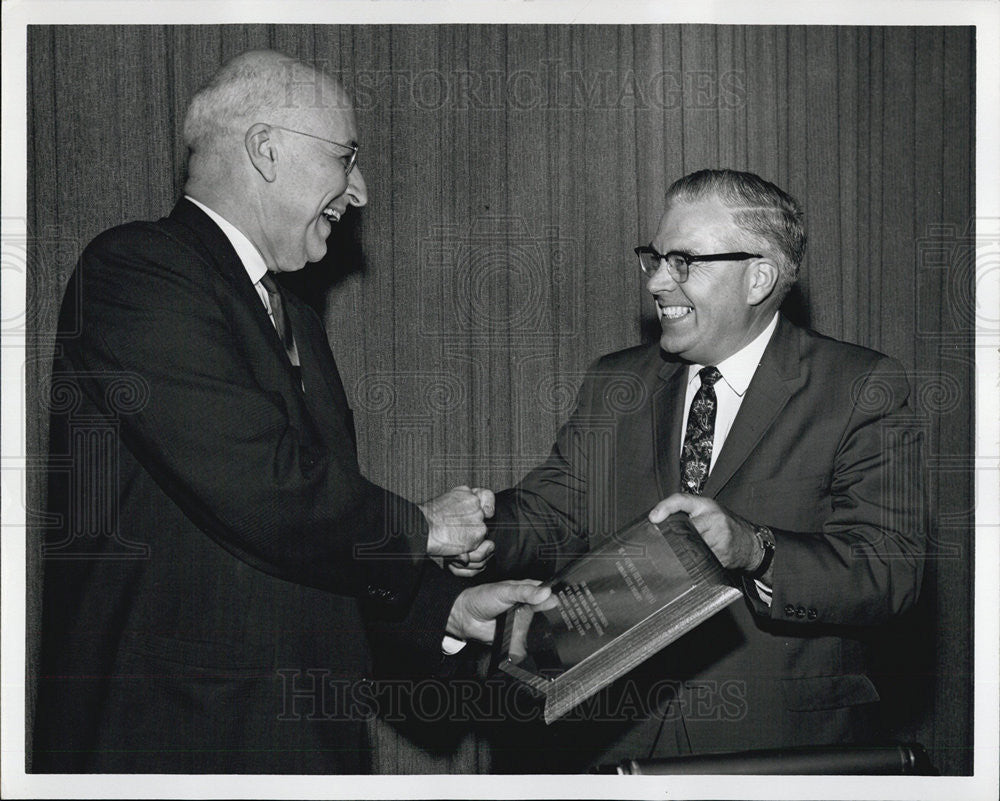 Press Photo Dr. Clement French w/ president of Spokane Bank for Cooperatives - Historic Images