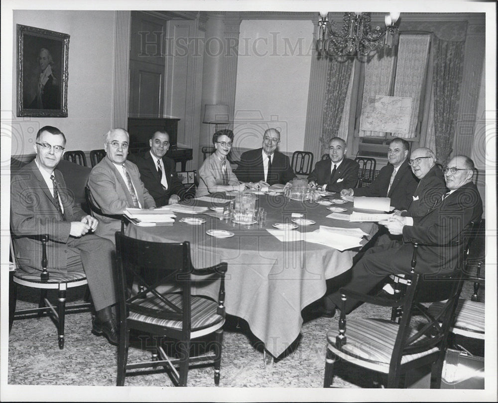 1957 Press Photo WSC Regents Carl Pettibone Dean Zeno Katterle Jane Roberts - Historic Images