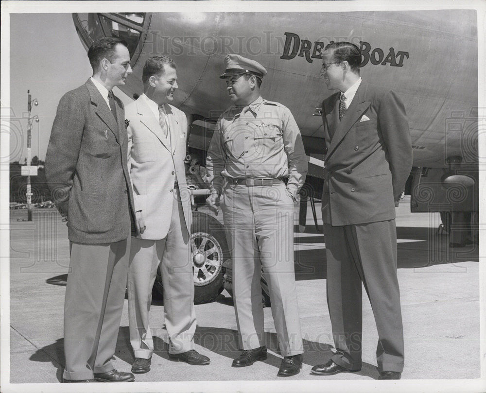 1949 Press Photo Dr Conville, Irving Simpson, Gen. May, Paul Friedlander - Historic Images