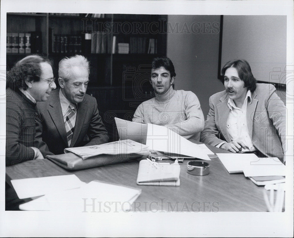 1980 Press Photo Dick Moss, M.Miller, Mark Belonger, Steve Rogers. - Historic Images