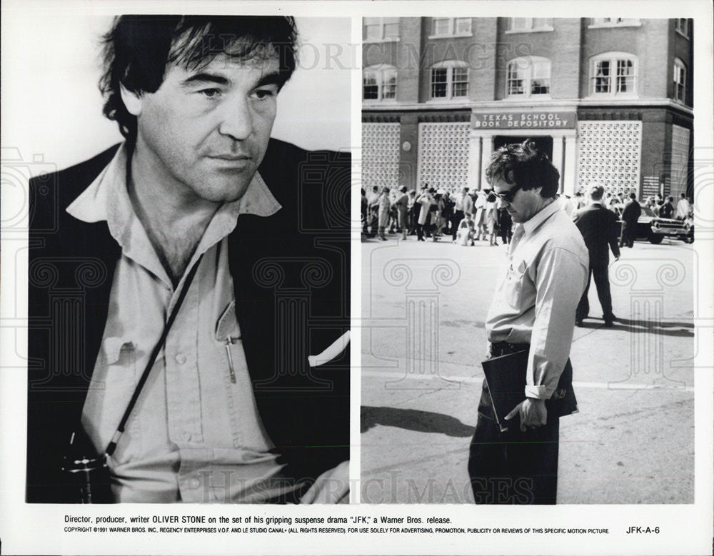 1991 Press Photo Oliver Stone JFK set - Historic Images