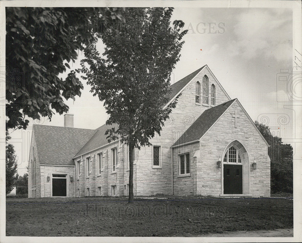 1949 Press Photo Faith Evangelical Lutheran Church of Arlington Heights Illinois - Historic Images