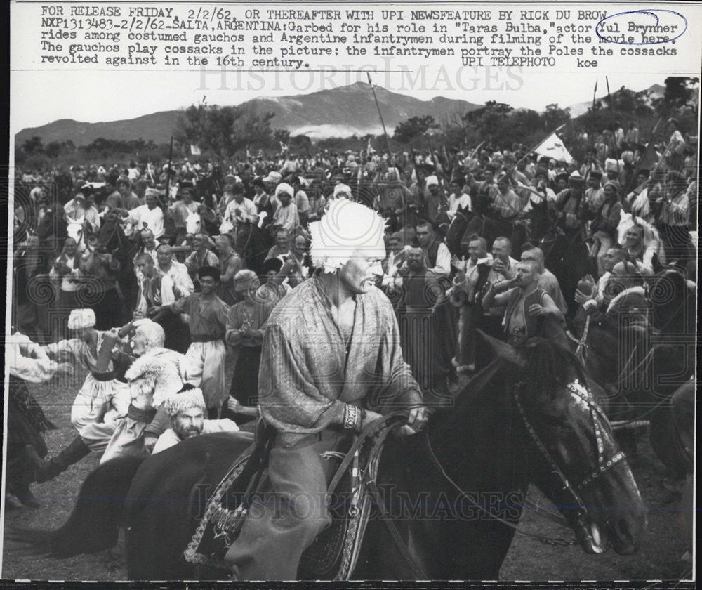 1962 Press Photo Yul Brynner in &quot;Taras Bulma&quot; - Historic Images