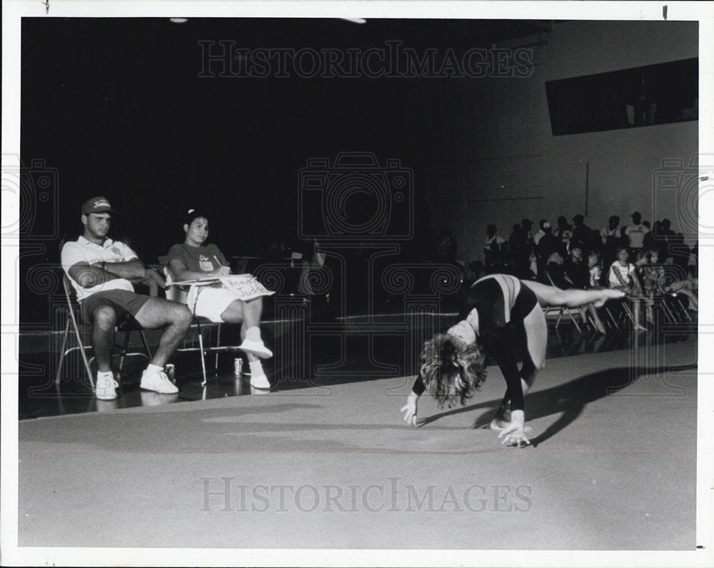 1988 Press Photo Head Over Heels Tumbling Tournament. - Historic Images