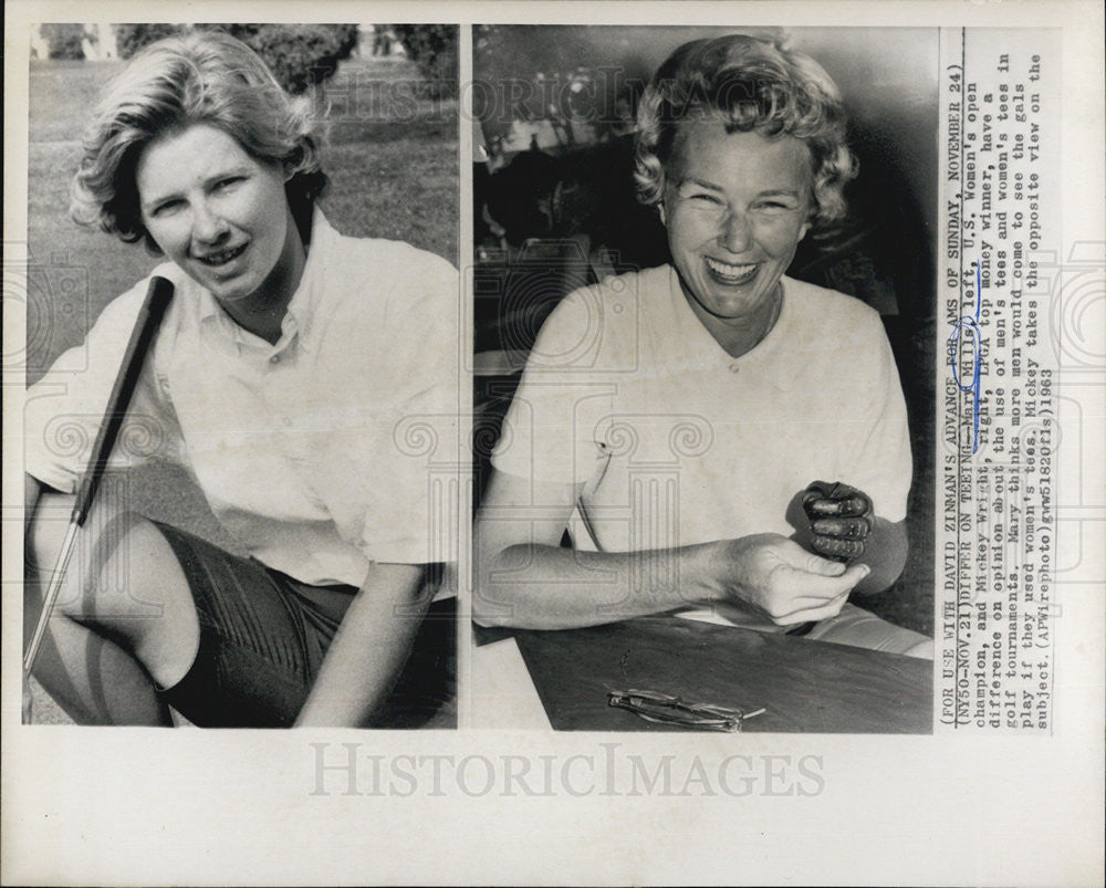 Mary Mills (left) US Womens Open Champion Mickey Wright LPGA 1963