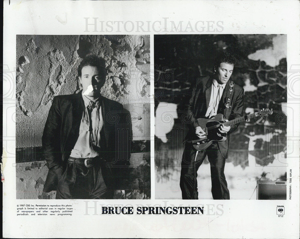 1987 Press Photo Bruce Springsteen - Historic Images