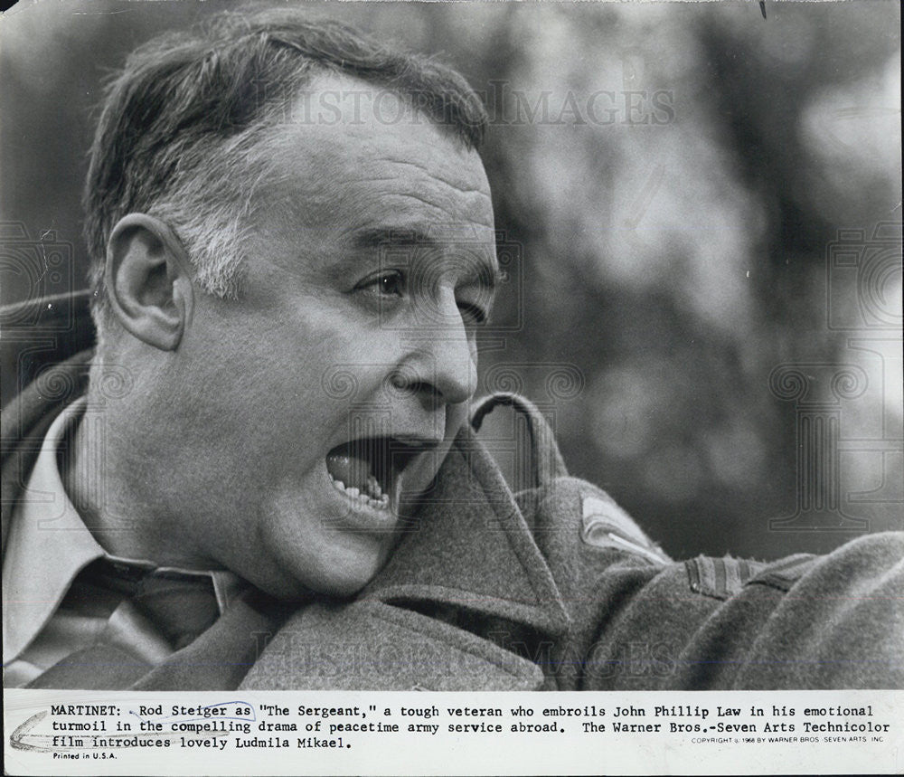 1969 Press Photo Actor  Rod Steigner as &quot;The Sergeant&quot; - Historic Images